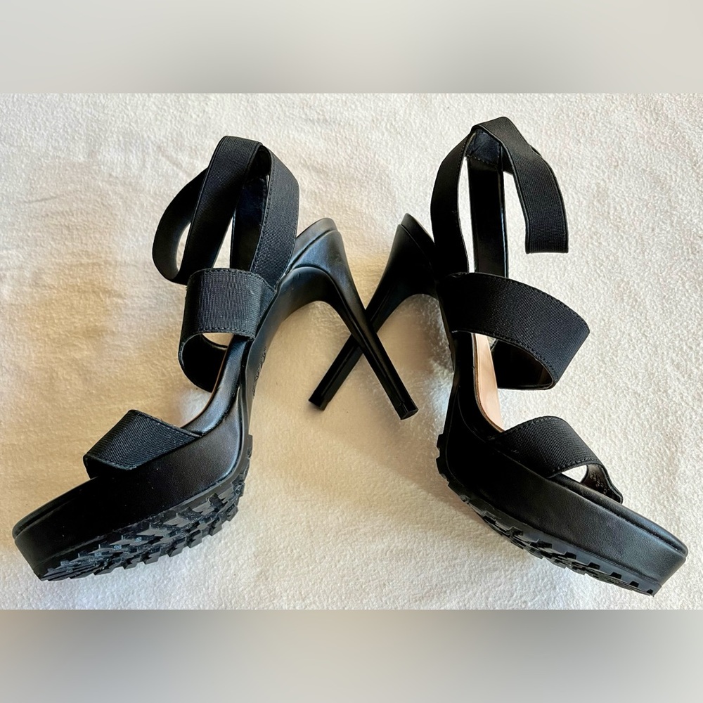 INC International Concepts Black Strappy Heels